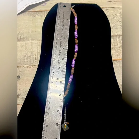 Vintage Purple beaded anklet - Picture 3 of 3